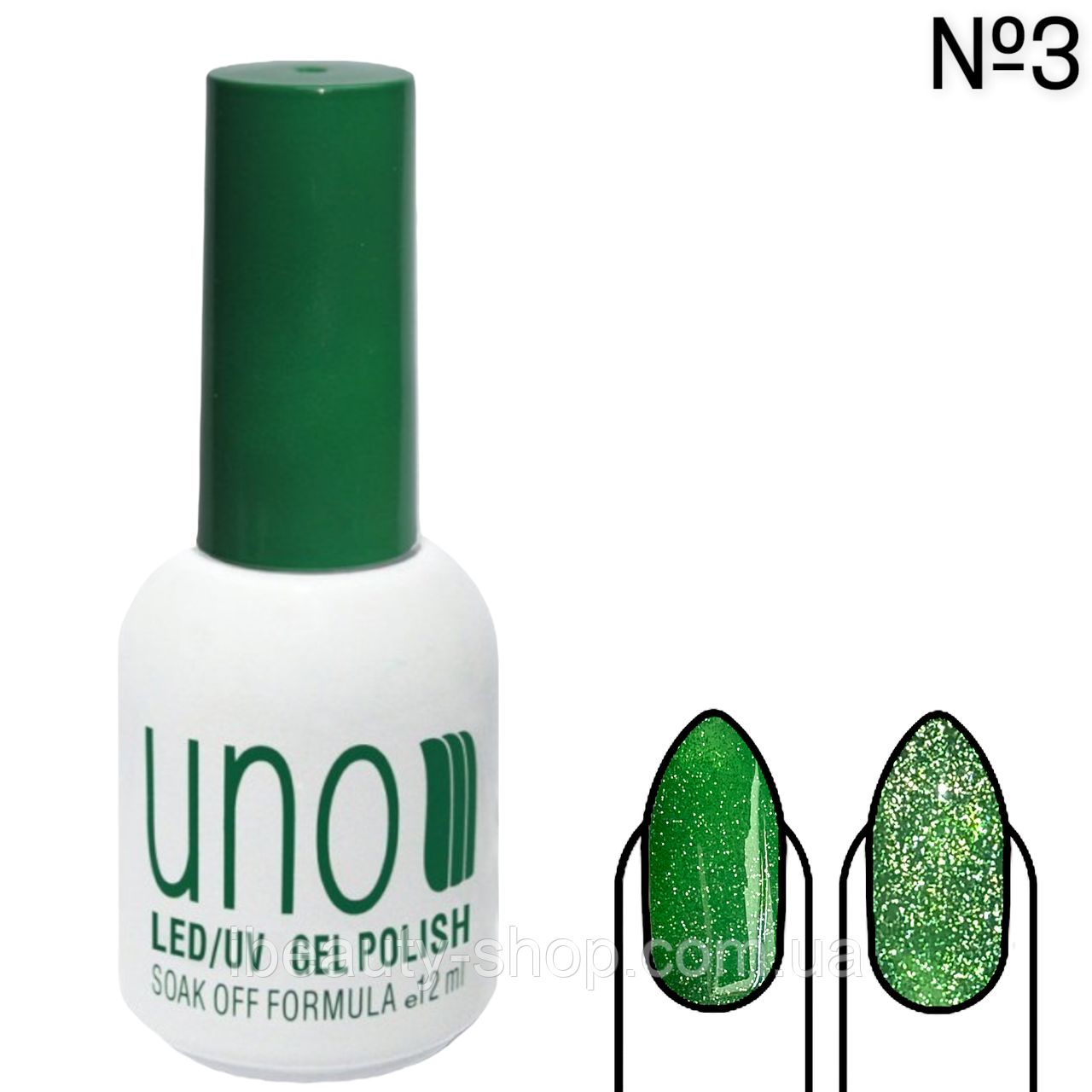 Кольоровій гель-лак зі світловідбиваючим ефектом UNO Professional Disco Gel №3, 12 мл