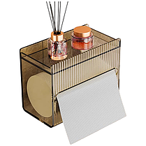 Тримач для серветок, акриловий диспенсер для паперових рушників, 17.5x9x13.5см, коричневий колір, фото 4