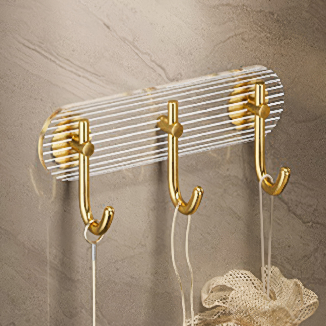 Настінна вішалка на 3 гачки для кухні, ванної кімнати, самоклейна вішалка з алюмінієвими гачками