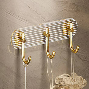 Настінна вішалка на 3 гачки для кухні, ванної кімнати, самоклейна вішалка з алюмінієвими гачками, фото 1