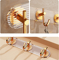 Настінна вішалка на 3 гачки для кухні, ванної кімнати, самоклейна вішалка з алюмінієвими гачками, фото 4