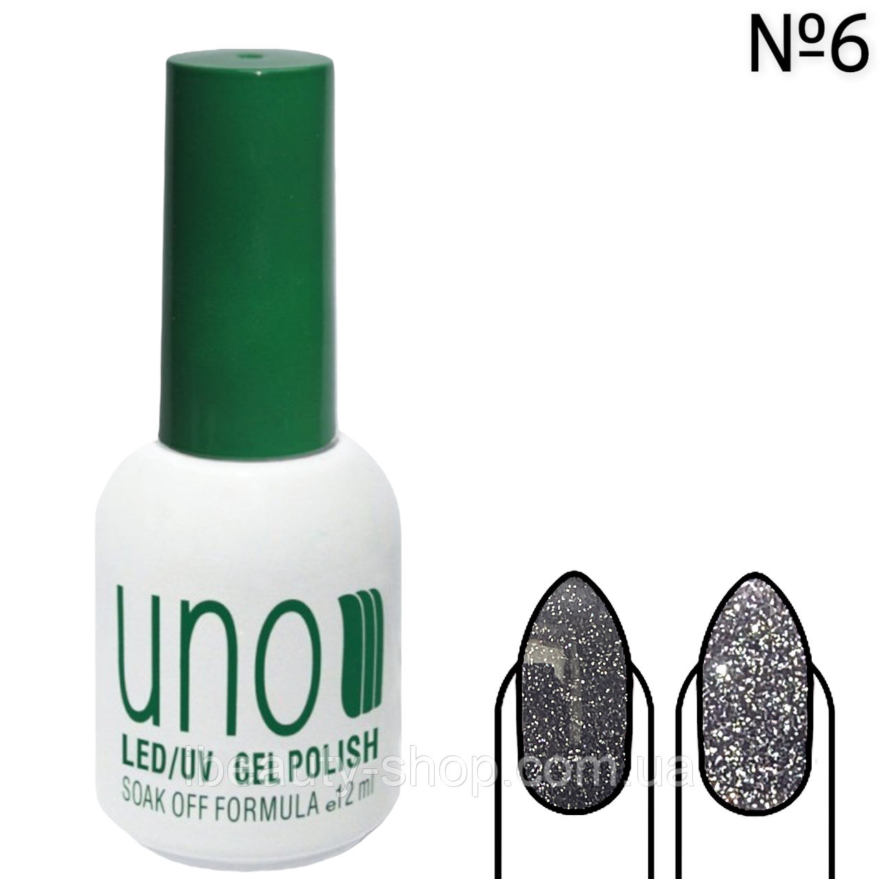 Кольоровій гель-лак зі світловідбиваючим ефектом UNO Professional Disco Gel №6, 12 мл