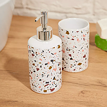 Набір аксесуарів для ванної кімнати та душу і комплект у ванну: шторка, стакан для щіток, дозатор для мила, фото 4