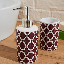 Набір аксесуарів для ванної кімнати та душу і комплект у ванну: шторка, стакан для щіток, дозатор для мила, фото 4