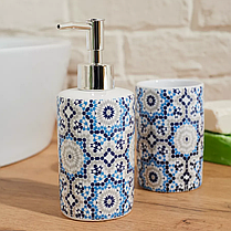 Набір аксесуарів для ванни і душу, комплект приладдя: штора, дозатор для мила, стакан для щіток, фото 5