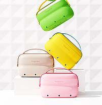 Сумка 2в1 силіконова косметичка водонепроникна для аксесуарів у ванну кімнату і душ, дорожня, жовта, фото 3