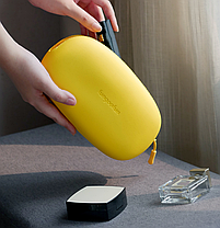 Сумка 2в1 силіконова косметичка водонепроникна для аксесуарів у ванну кімнату і душ, дорожня, жовта, фото 5