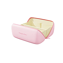 Косметичка силіконова, дорожня Fungoofun для аксесуарів у ванну і душ, водонепроникна на блискавці, рожева, фото 2