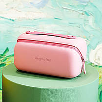 Косметичка силіконова, дорожня Fungoofun для аксесуарів у ванну і душ, водонепроникна на блискавці, рожева, фото 5