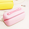 Косметичка силіконова, дорожня Fungoofun для аксесуарів у ванну і душ, водонепроникна на блискавці, рожева, фото 6
