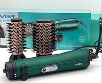 Фен щітка браш для волосся 2в1 VGR V-498 стайлер з іонізацією для укладання накрутки, фото 2