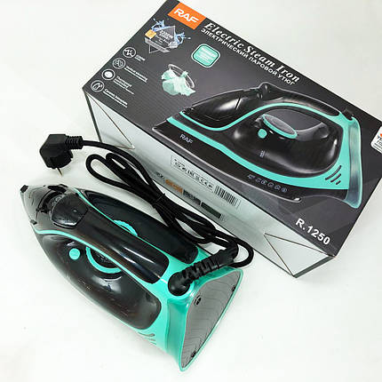 Праска парова RAF R.1250 з керамічною підошвою та функцією самоочищення 2200 Вт. QL-862 Колір: синій, фото 1