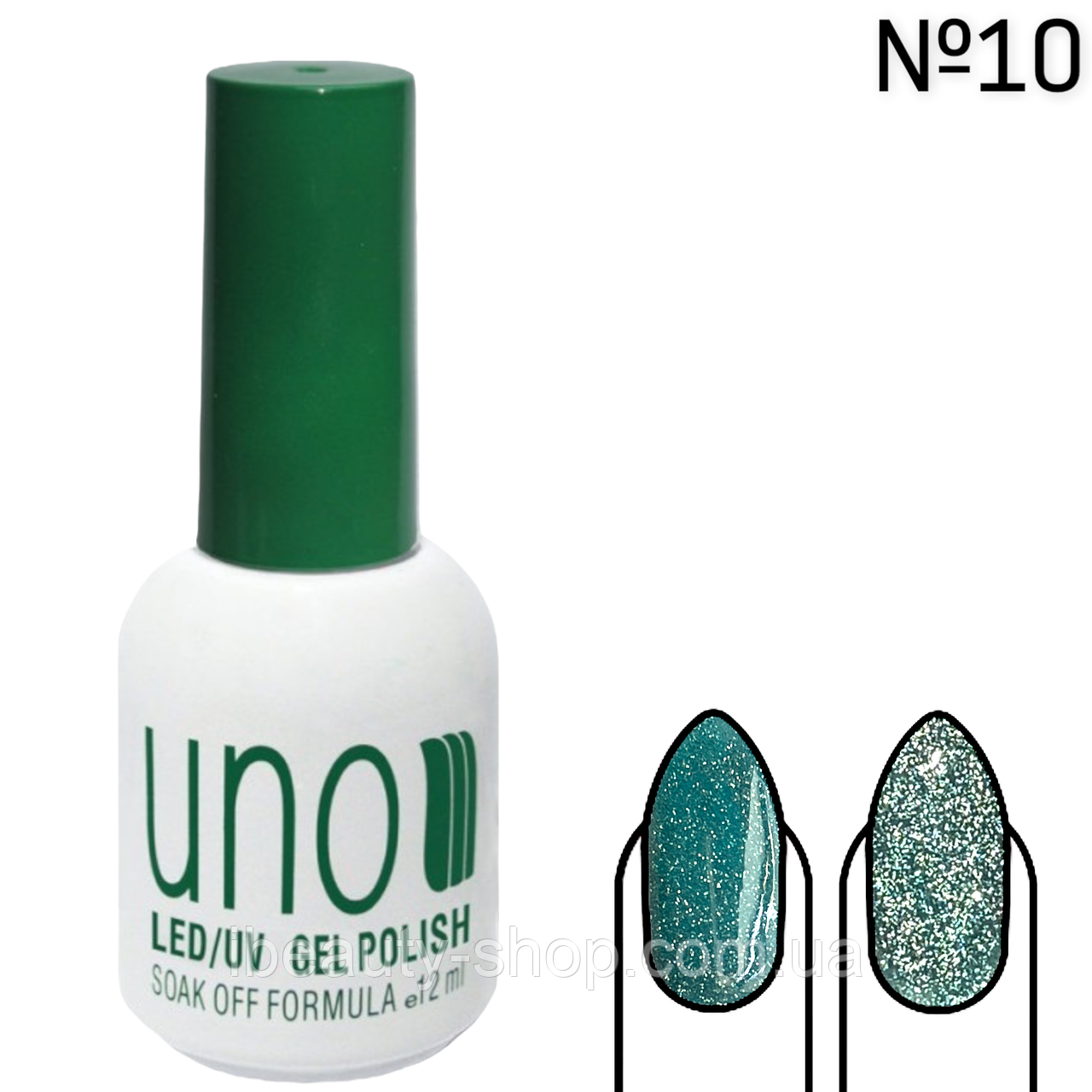 Кольоровій гель-лак зі світловідбиваючим ефектом UNO Professional Disco Gel №10, 12 мл