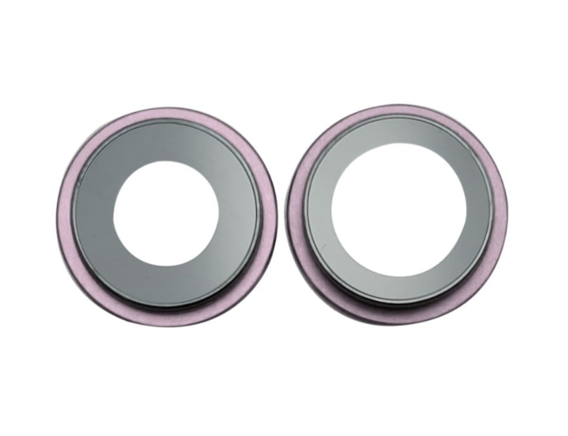 Скло камери для iPhone 13 /13 Mini, рожеве кільце, комплект 2 шт., фото 1