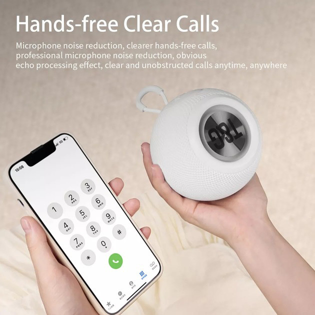 Бездротова потужна колонка TG337 з Bluetooth, RGB-підсвічуванням та радіо. Колір: білий, фото 1