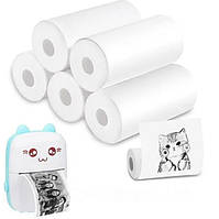 Термопапір для міні-принтера 5 рулонів 57x30 мм для миттєвого друку чорно-білих зображень та даних