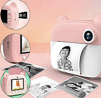 Дитячий фотоапарат миттєвого друку 12 Мп з кольоровим екраном та USB зарядкою, рожевий MA457pink