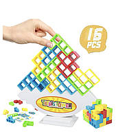 Настільна логічна гра "Балансуюча башта TETRA TOWER" для 1-3 гравців, 16 деталей, вік 3+