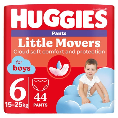 Підгузки Huggies Little Movers/Pants 6 (15-25 кг) для хлопчиків 44 шт (5029053547657), фото 1