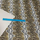 Кожзам Стрейч на трикотажі тиснений принт змії Оливковий, фото 2