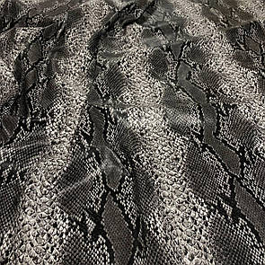 Шкірам Стрейч на трикотажі тиснений принт зміїні Чорний із сірим