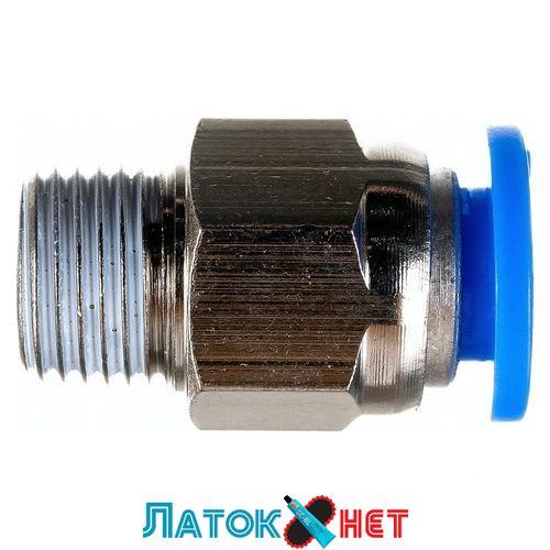 З'єднувач швидкорознімний зовнішня різь 1/8 — пластиковий шланг 6 мм SPC06-01 Airkraft, фото 1