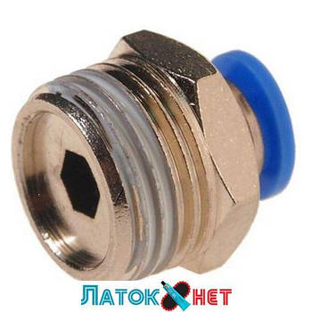 З'єднувач швидкорознімний зовнішня різь 1/2 — пластиковий шланг 8 мм SPC08-04 Airkraft