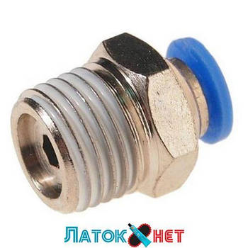З'єднувач швидкорознімний зовнішня різь 1/4 — пластиковий шланг 4 мм SPC04-02 Airkraft