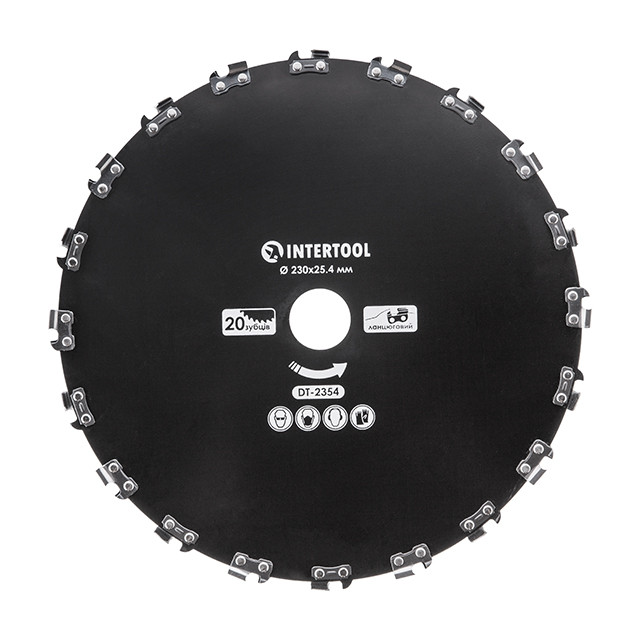 Ніж для мотокоси/тримера ø230x25.4 мм 20T, ланцюговий INTERTOOL DT-2354