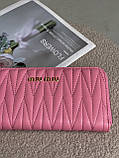 Гаманець жіночий Miu Miu малиновий стьобаний великий Міу Міу Міу, фото 2