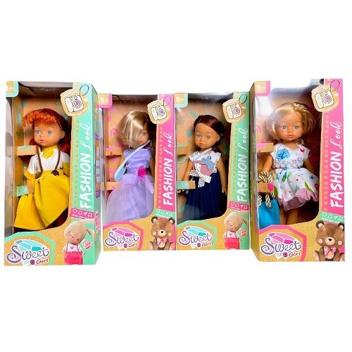 Лялька YF2051A 4 види в стильному одязі коробці р.24х8х11см