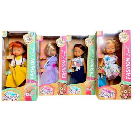 Лялька YF2051A 4 види в стильному одязі коробці р.24х8х11см, фото 1