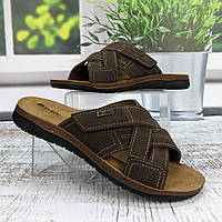 Шльопанці чоловічі Inblu коричневі на липучках 3759_2