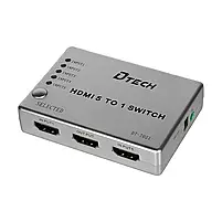 Комутатор 4K@30Hz HDMI 5x1 Dtech DT-7021 (MS) (74-00135), фото 4