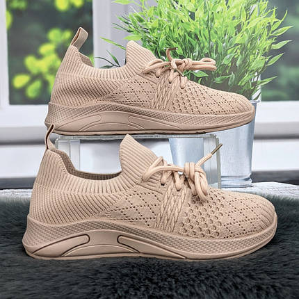 Кросівки жіночі GIPANIS пудрові текстильні 4838, фото 1