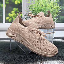 Кросівки жіночі GIPANIS пудрові текстильні 4838, фото 3