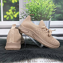 Кросівки жіночі GIPANIS пудрові текстильні 4838, фото 5