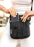 Жіноча сумка месенджер високої якості українського виробництва, чорна, фото 9