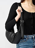 Жіноча сумка високої якості українського виробництва ХОБО - сумка-мішок - чорна, фото 9