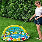Дитячий круглий надувний басейн Плюскайся та навчайся Bestway 52378 120x117 см Басейн з навісом на 45 літрів, фото 5