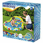 Дитячий круглий надувний басейн Плюскайся та навчайся Bestway 52378 120x117 см Басейн з навісом на 45 літрів, фото 10