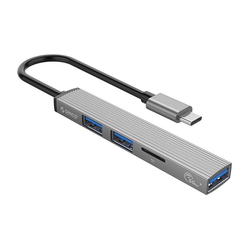 Концентратор (USB-хаб) USB Type-C Orico AH-A12F-GY-BP Grey (CA913770)