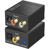 Цифро-аналоговий перетворювач аудіо Addap DAC-03(2), ЦАП з Toslink (SPDIF) та Коаксіалу на RCA
