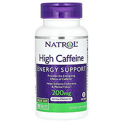 Кофеїн високоефективний, 200 мг, High Caffeine, Natrol, 100 таблеток
