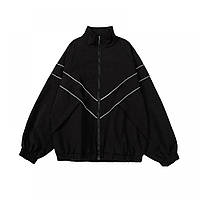 Куртка чоловіча ретро оверсайз весняна осіння вітровка мастерка Brew чорна