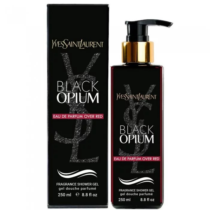 Парфумований гель для душу для Тіла з ароматом Солодкої Вишні та Квітів Black Opium Over Red Yves Saint Laurent 250 мл, фото 1