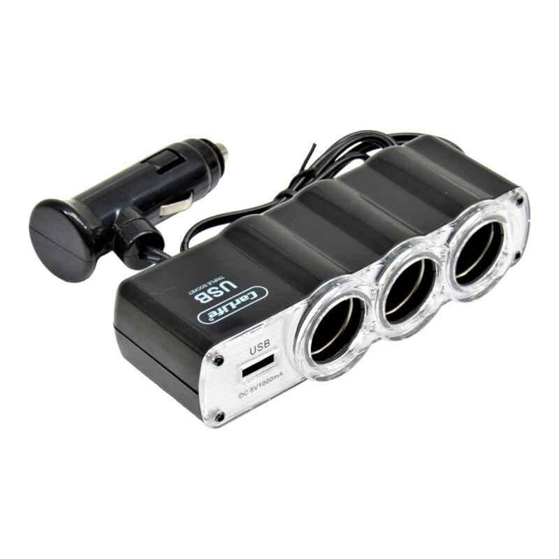 Разветвитель прикуривателя 3в1 + usb CarLife CS 301, фото 1