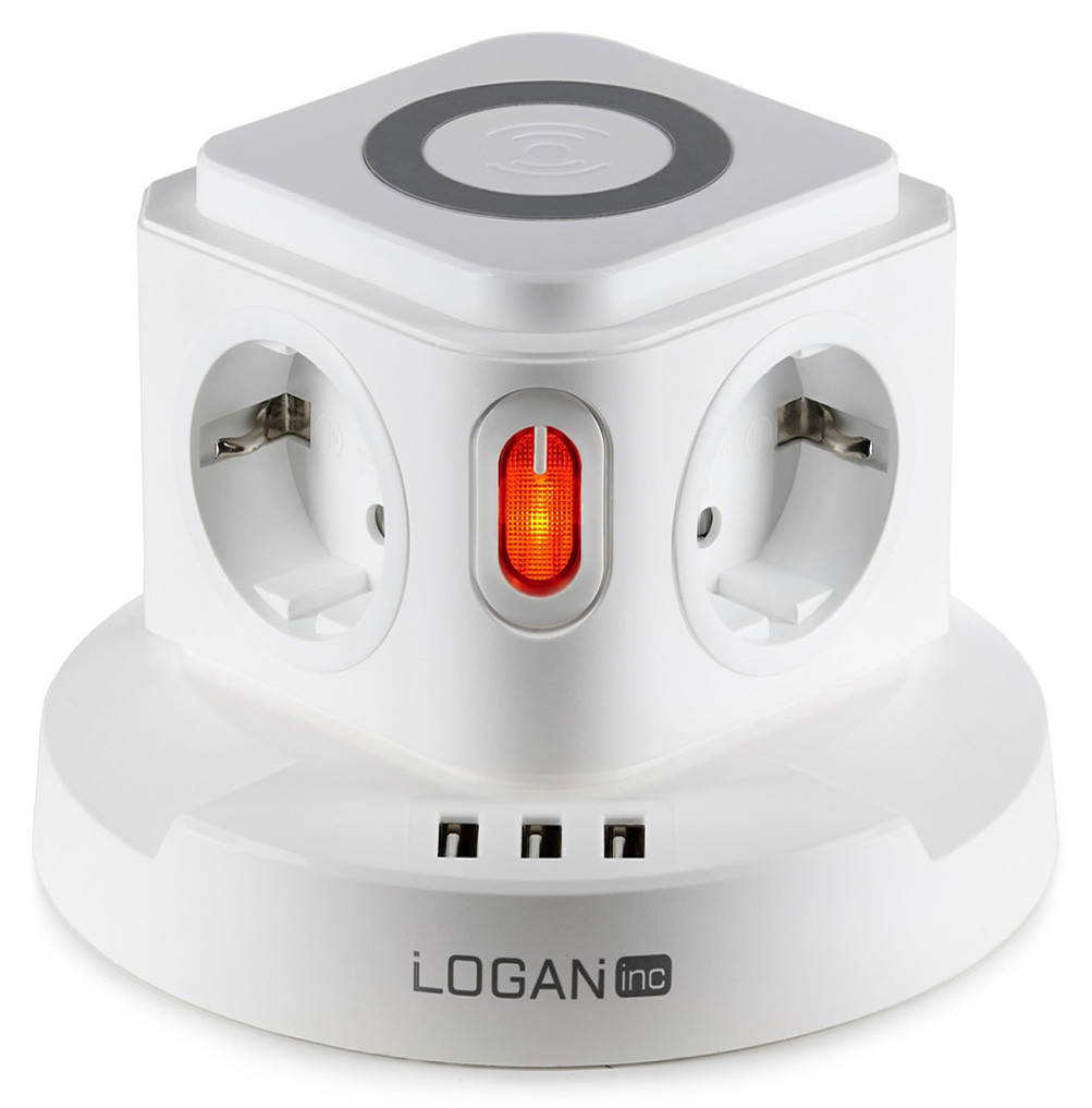 Подовжувач мережевий універсальний з функцією бездротової зарядки WS4-2, SBm