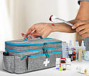 Аптечка, сумка-органайзер для медикаментів Велика 40 x 23 см не промокає Сіра ( код: IBC001S ), фото 8