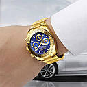 Годинник Chenxi чоловічий на руку з безелем Золото з синім циферблатом ( код: IBW910YZ ), фото 5